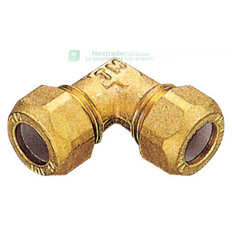 Raccordo A Gomito In Ottone DEWIN Filettatura G1/2 Femmina - Diametro Tubo 10 Mm