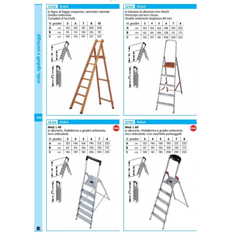 hailo scala alluminio art l60 gradini 6