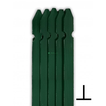 Paletto Palo per Recinzioni a T altezza 100 cm in Acciaio Plasticato Verde