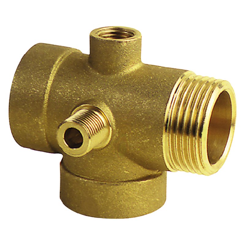 Raccordo A 5 Vie In Ottone Per Pompe Autoclave, Attacchi 2 Ingressi 1/4" E 1", 1 Uscita 1/4", 2 Uscite 1" - 4